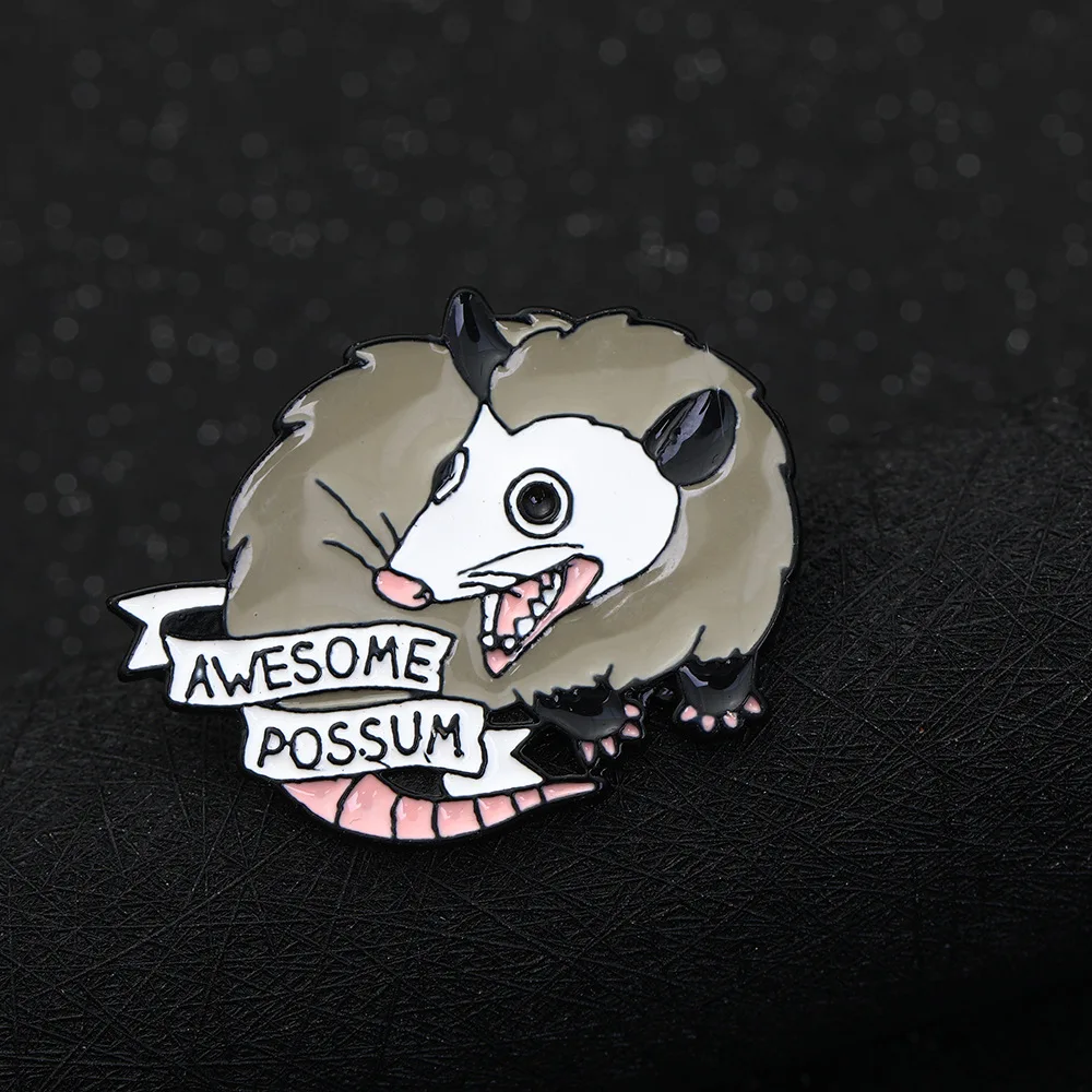 Awesome Possum Mellivora Capensis Enamel Brooch Pin Backpack Hat Bag Lapel Pins Badges Women Men\'s Fashion Jewelry Accessories