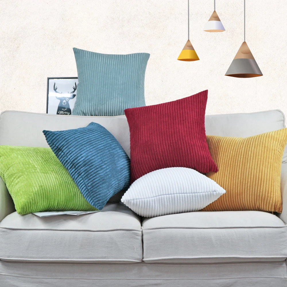 Corduroy Cushion Cover 35*35cm  50*70cm Solid Color Home Decorative Throw Pillow Case  HT-NPCJC-Cl