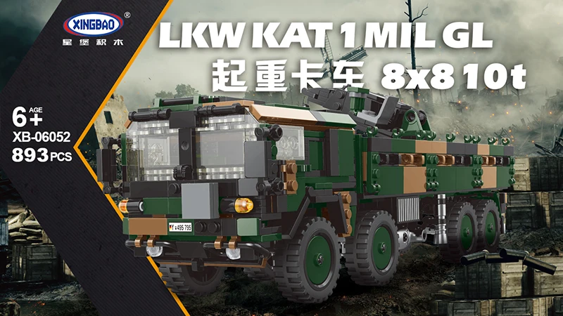 The German Military High-Tech Weapon Army Weasel Infantry Fox Reconnaissance Vehicle MAN KAT1 8x8 Building Blocks Bricks Toys