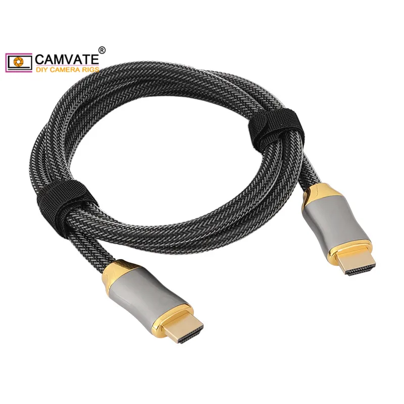 CAMVATE-Cable HDMI 2,1 de 8K de alta velocidad con conectores dorados y nailon trenzado para ordenador portátil/Monitor/Xbox One /PS5/8K TV (1m de largo)