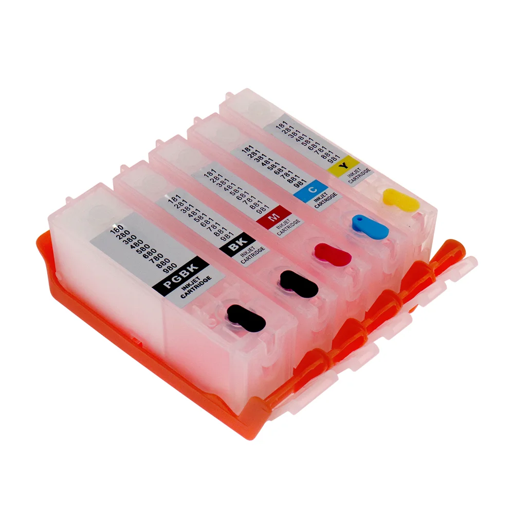 5pcs PGI-580 CLI-581 Refillable Ink Cartridge For Canon TS6150 TS8150 TS9150 TS9550 TS8250 TS705 TS8350 TS6350 with ARC Chips