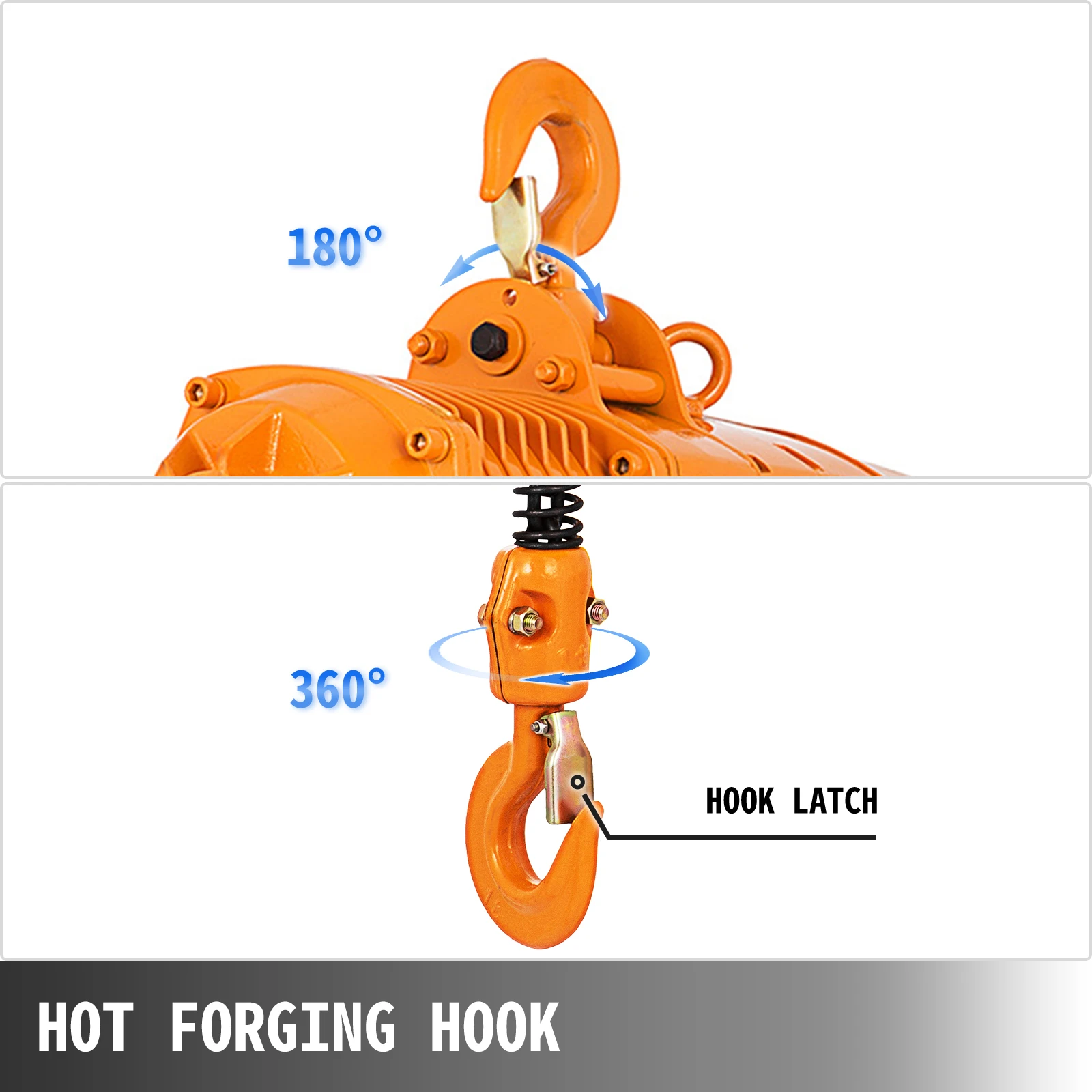 VEVOR 0.5/1Ton 1 PHASE Industrial Electric Chain Hoist 3M High Heavy Duty Cranes Hoists with Limit Switch Hot Forging G80 Hook
