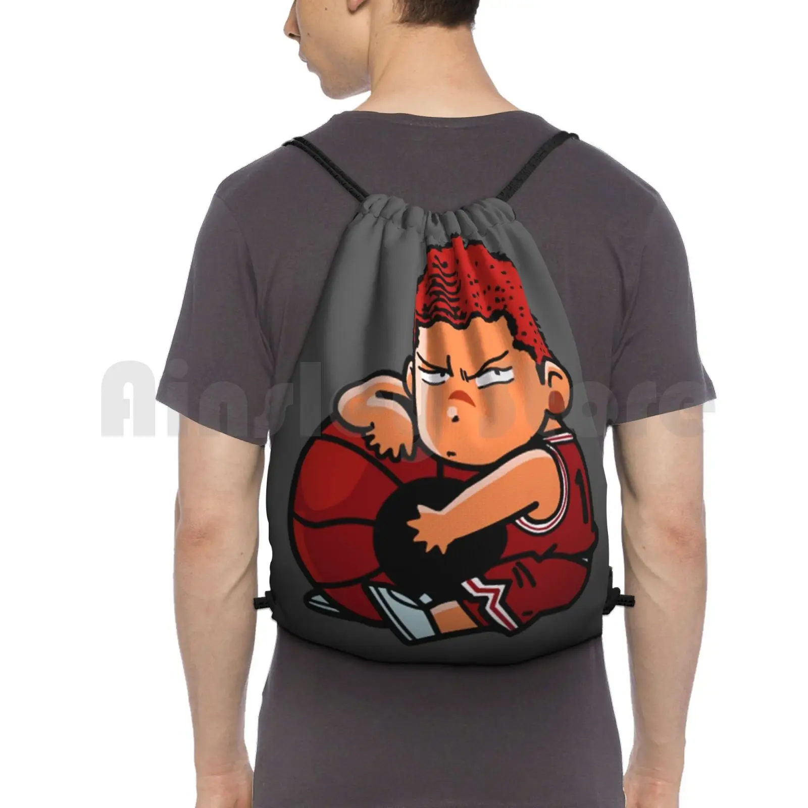 

Slam Chibi Hanamichi Sakuragi Backpack Drawstring Bags Gym Bag Waterproof Slam Chibi Anime Manga Japan Car Window New Cute