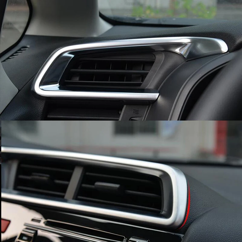 Dla Honda FIT JAZZ akcesoria samochodowe Croche 2013-2018 klimatyzatora samochodowego w lewo/w prawo/centrum powietrza osłona ramy wylotowej wykończenia naklejki 4 sztuk — zdjęcie 4