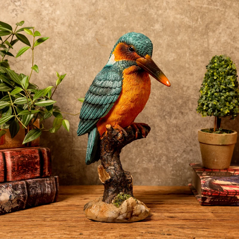 American Simulation Jay Bird Resin Adornments Study Room Store Figurines Crafts Home Livingroom Desktop Sculpture Accessories