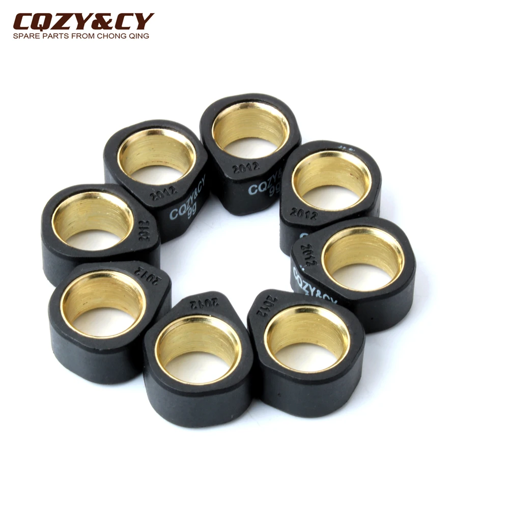 Scooter 8pc Roller Set / Variator Weights 20x12mm 9g 11g 13g 16g For MBK Skyliner ABS 250cc Kilibre 300cc