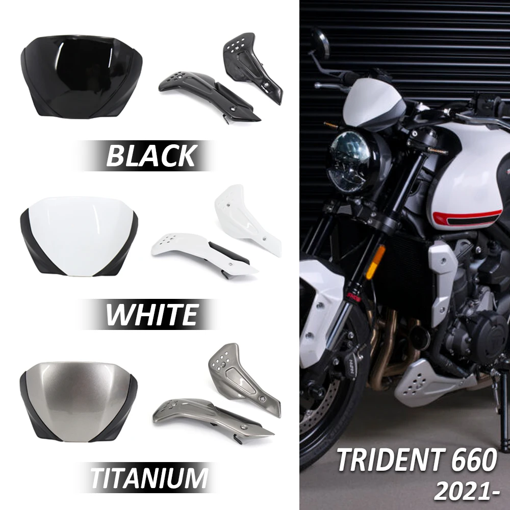 

NEW For Trident 660 2021- Motorcycle Parts Windshield Windscreen Deflector And Side Engine Belly Protection Plates Lower Fairing