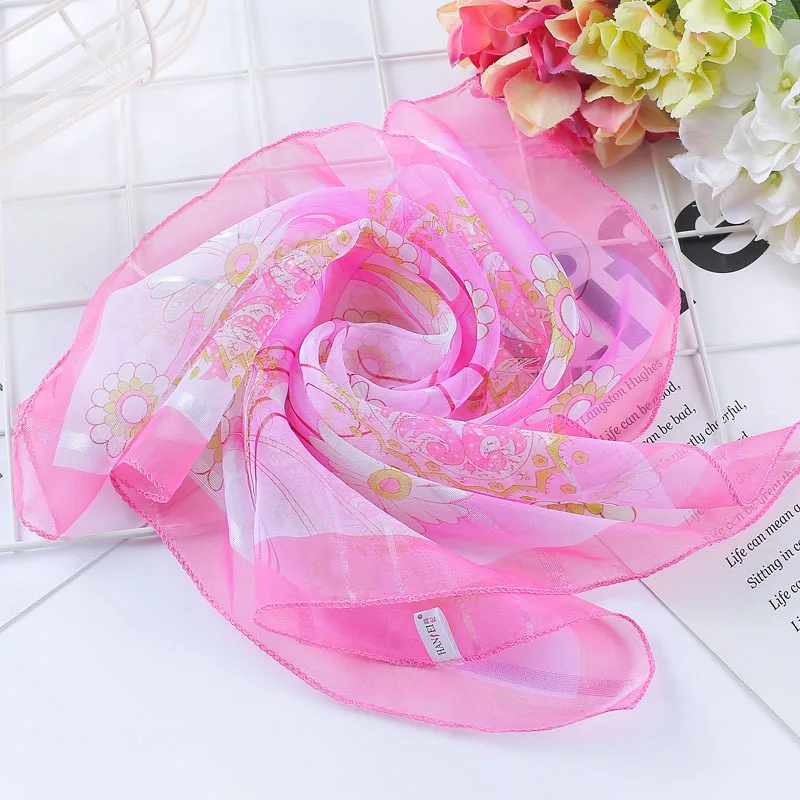 Spring-summer hot women silk scarf square lady wrap small office neck head scarf hair scarf foulard 50*50cm skinny scarfs