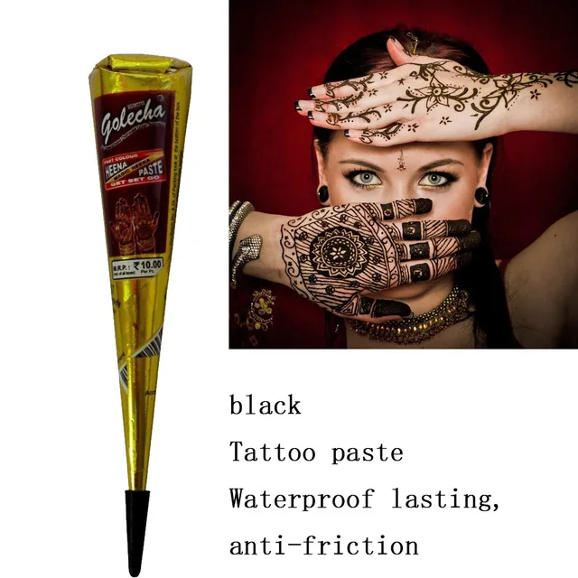 Temporary Tattoo Kit Black Natural Henna Cones Body Art Paint Ink  Tattoo Sticker Body Paint Art Cream Cone TSLM1