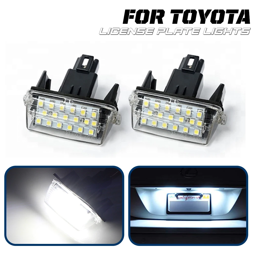 2X LED Car Number License Plate Light No Error For Toyota Camry Yaris Vitz Prius C Corolla Fielder Avensis SAI Noah Voxy Esquire