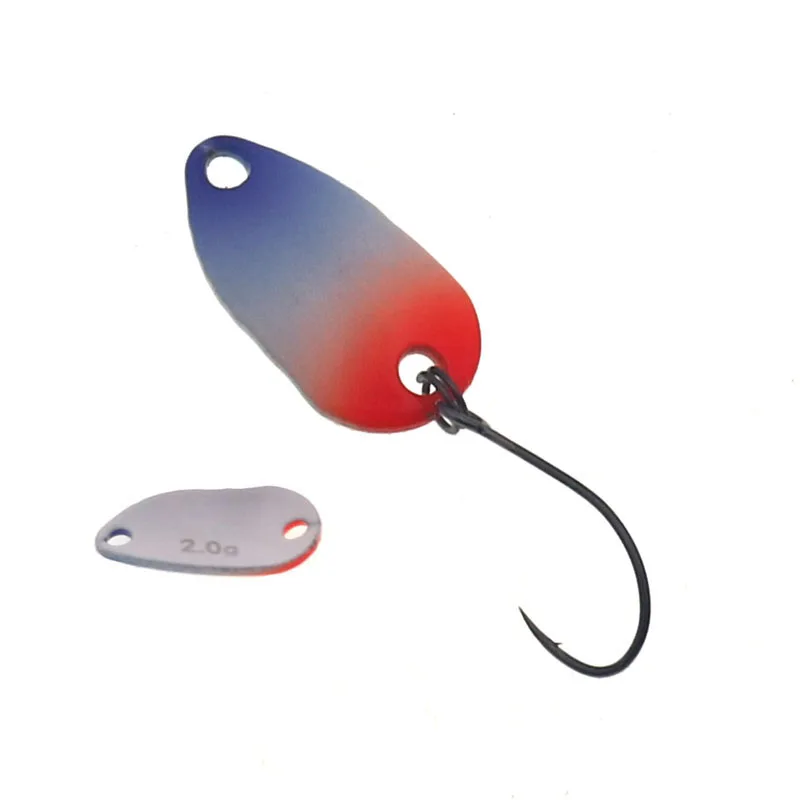 Metal Fishing spoon Lure, Hard Baits for Perch, Trout spoon, Chub Bait, Colorful Stream, Copper, 2.0g, 23mm