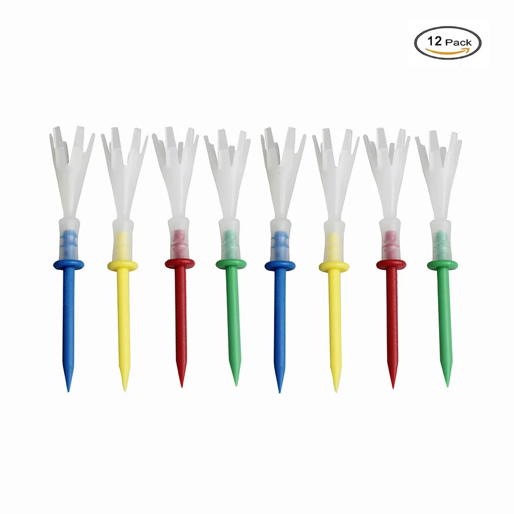 CRESTGOLF Tees da golf in plastica multicolore 3-1/4 pollici Tees da golf 3.25 '' Tee 4 metri Accessori da golf 12 pz/lotto