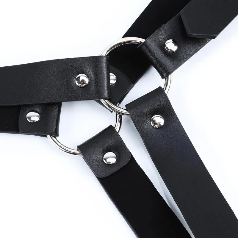 Punk Sexy Leather Strap Men Bdsm Bondage Harness metal belt men Cinturon Mujer Jartiyer Harajuku Garter Suspenders Pastel Goth