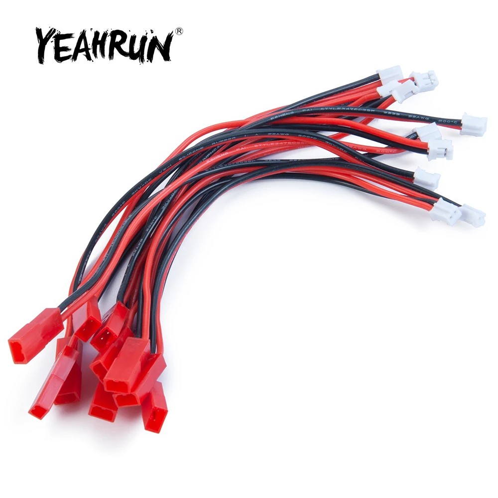 YEAHRUN 6Pcs Micro JST(female) to PH 2.0-2P(male) Lipo Battery Adapter Cables for Axial SCX24 1/24 RC Car Truck Accessories