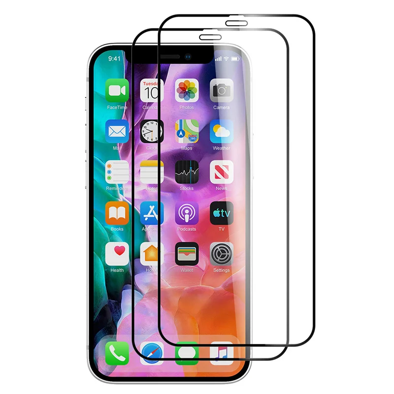 Full Cover Tempered Glass On For iPhone 12 Mini 5.4inch Screen Protector Glass Soft Edge Film Case Mobile Phone Accessories