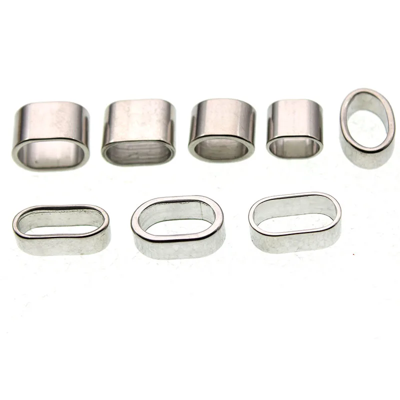 10pcs Stainless Steel Metal Big Hole Tube Spacer Beads for Jewelry Making Fit Charm Leather Bracelet DIY Handmade Findings