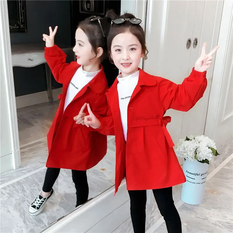 Baby Girl Boy Spring Autumn Pure color trench coat Coats Jackets Fashion Cartoon Jacket Kids Children Overwear Clothes