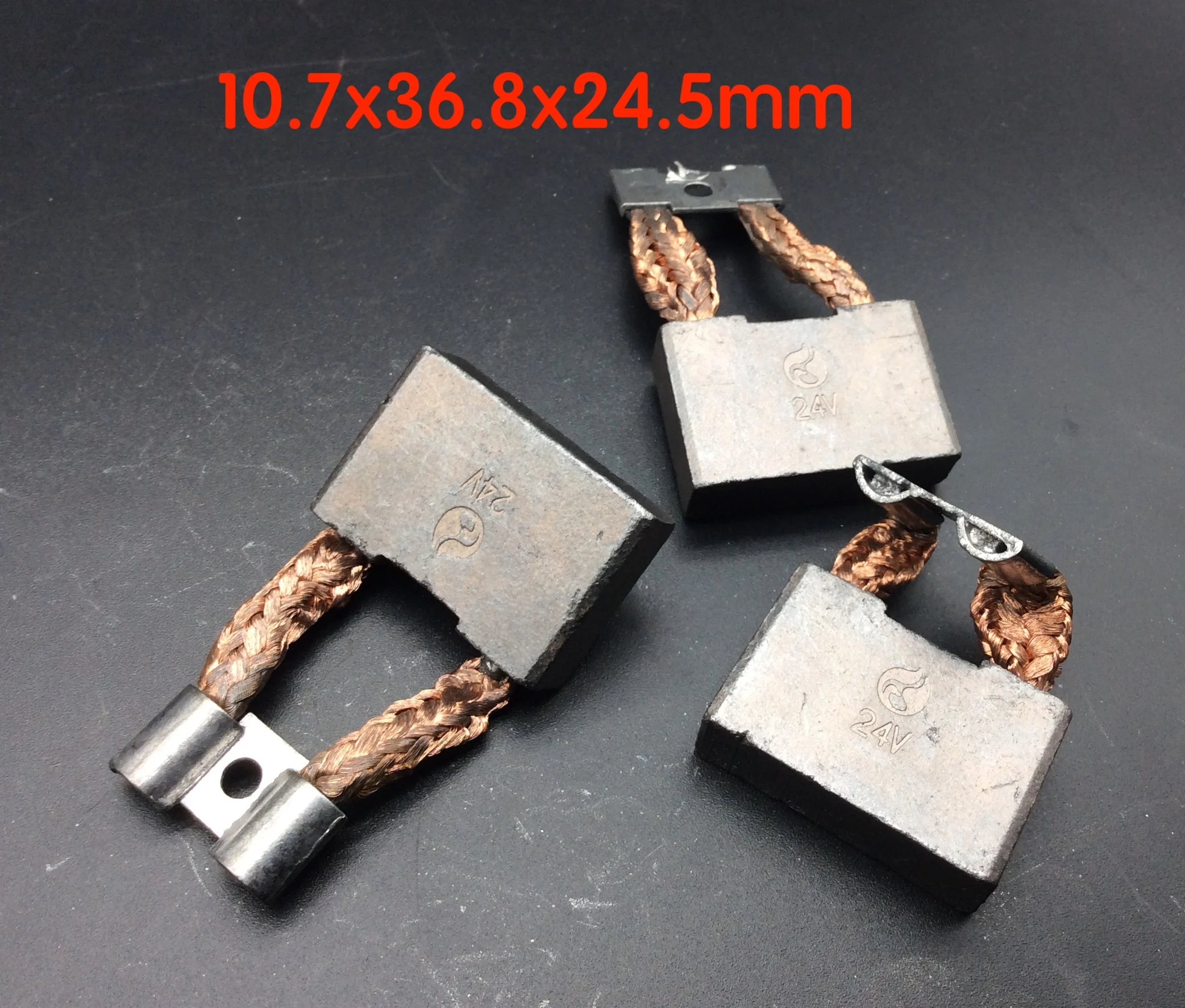 3pcs for CAT 320E 336D 312 324C D excavator starter motor carbon brush 10.7x36.8x24.5mm 24V