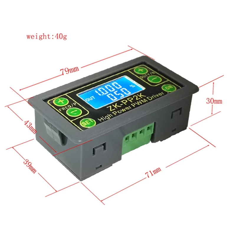 High-power PWM dimming motor speed control solenoid valve pulse number frequency duty cycle adjustable cycle delay PP2K