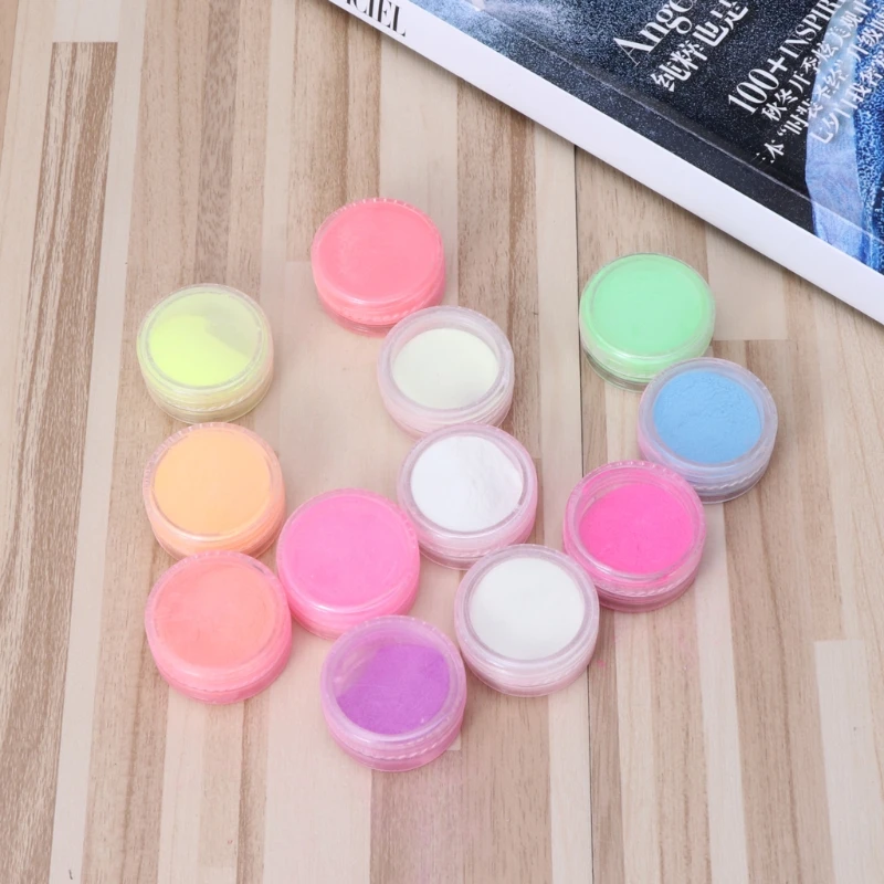 C90C 12 Colors Fluorescent Super Bright Glow-in-the-Dark Powder Pigment DIY Jewelry