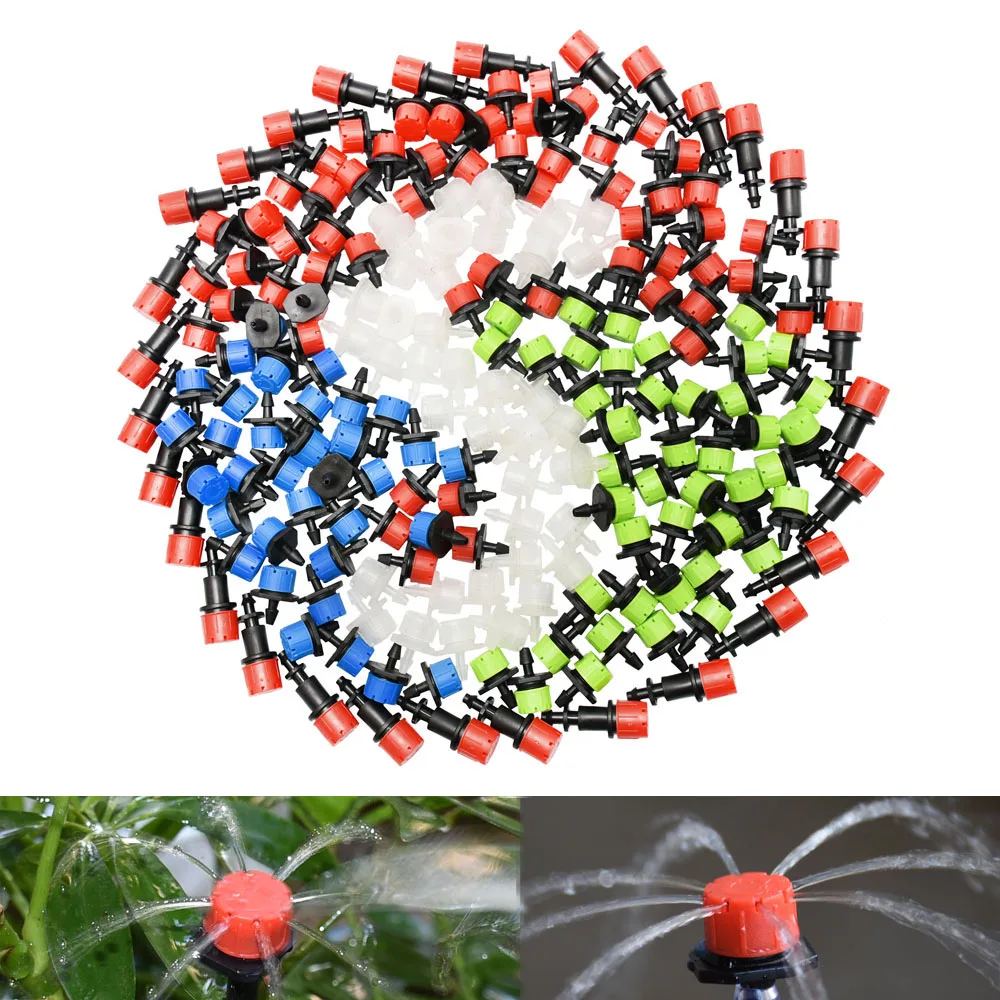 

30-500pcs Garden Drip Irrigation Kit Dripper Tee Holder Micro Mist Spray Cooling System 4/7mm Hose Adjustable Watering Sprinkler