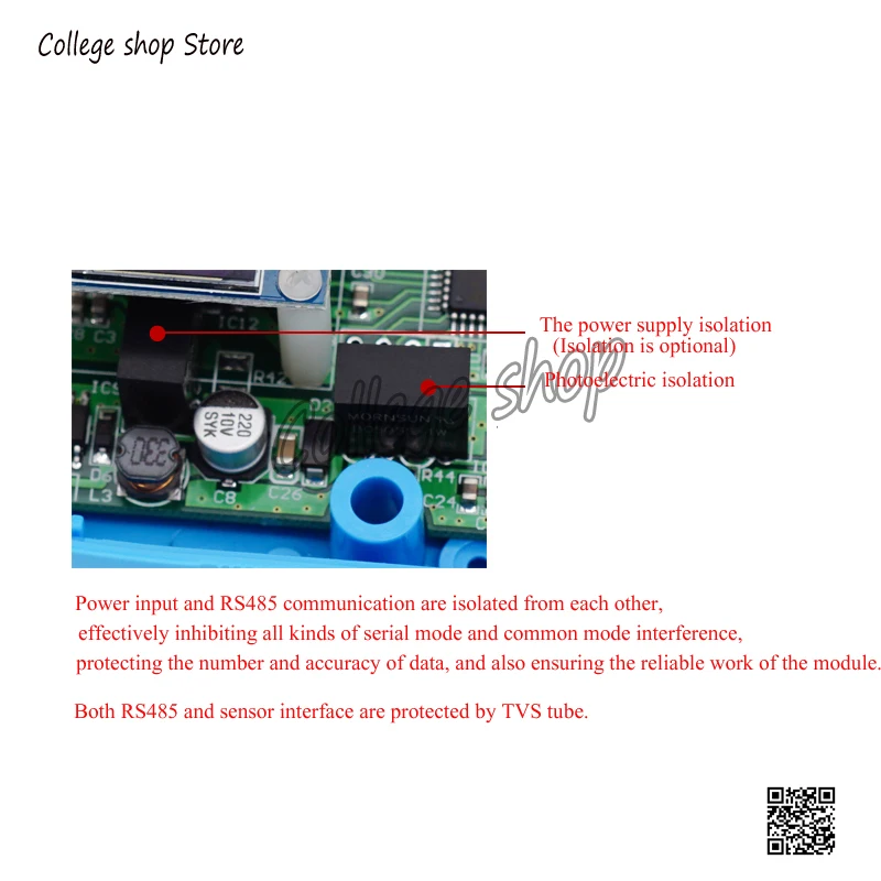 8-канальный датчик сбора температуры DS18B20 в RS485 с датчиком освещенности 1820