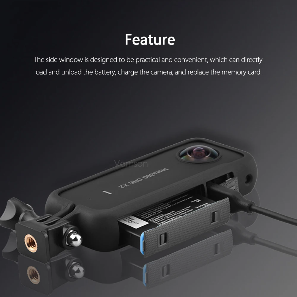 Vamson for Insta 360 One X2 액세서리 Insta360 액션 카메라 VP603 용 보호 프레임 테두리 케이스 어댑터 마운트