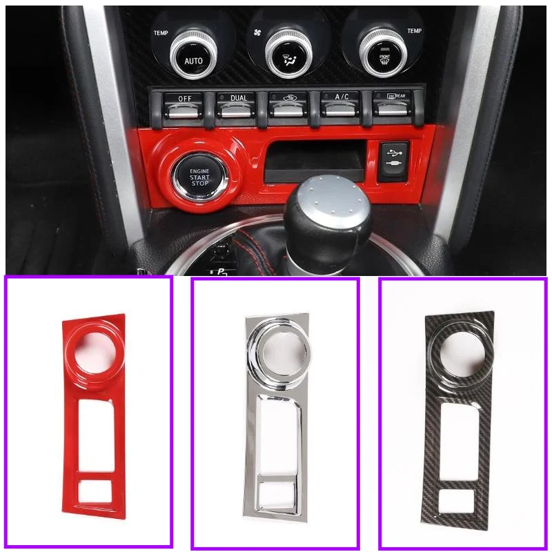 

For Toyota FT86 GT86 Subaru BRZ ZC6 ABS Sport Red Start Stop Engine Button Panel Trim 1PCS Decorative Cover ST Car Accessories