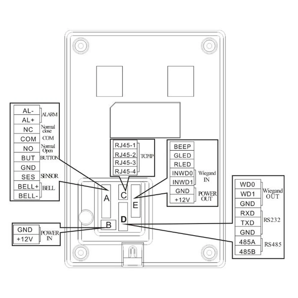 Imagem -04 - Tcp ip 125khz Cartão de Controle Acesso Comparecimento do Tempo Rfid Cartão Controlador Acesso 13.56mhz Wiegand in & para Fora Leitor de Cartão Porta 30000 Usuário