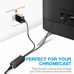 For Chromecast Ethernet Adapter USB 2.0 To RJ45 For Google For Chromecast 2 1 Ultra Audio TV Stick Micro USB Network Card