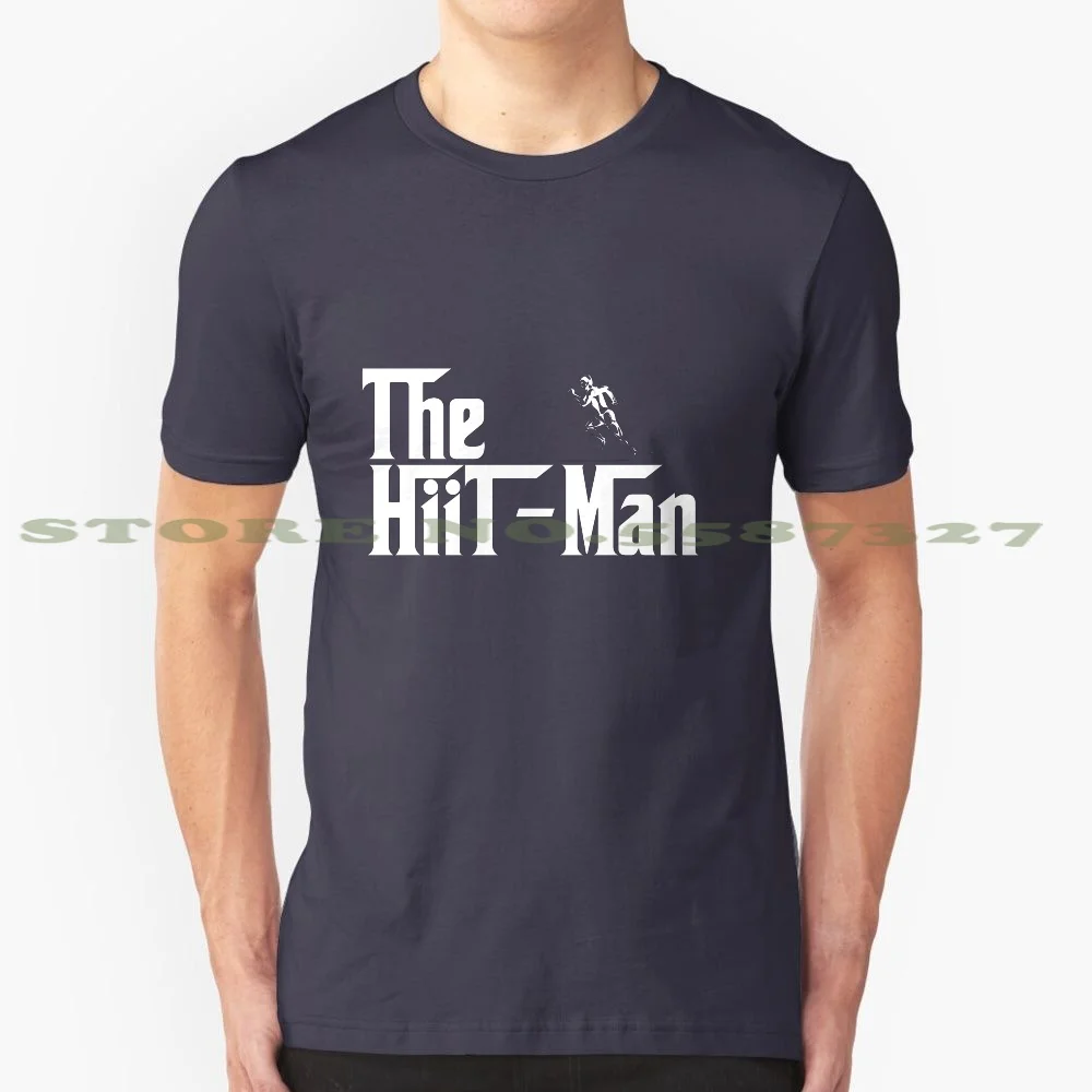 Hiit Man Shirt ( White Font ) 100% Cotton T-Shirt Hiit Hit Man Sprints Training Exercise Fitness Workout Sprinting The