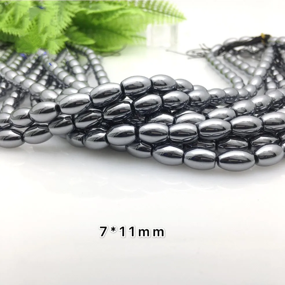 Terahertz Rice Beads Natural Stone Pendant Necklace Bracelet Healthy Energy Powerful Stone For Jewelry Making