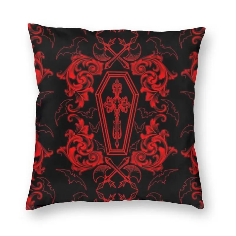 Gothic Vampire Cushion Cover 45x45cm Halloween Haunted Mansion Soft Luxury Pillows Home Decoration