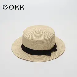 COKK Summer Hat Women Straw Sun Hat Female Beach Travel Wide Brim Ladies Hats Sunhat CasuaL Travel Gorros