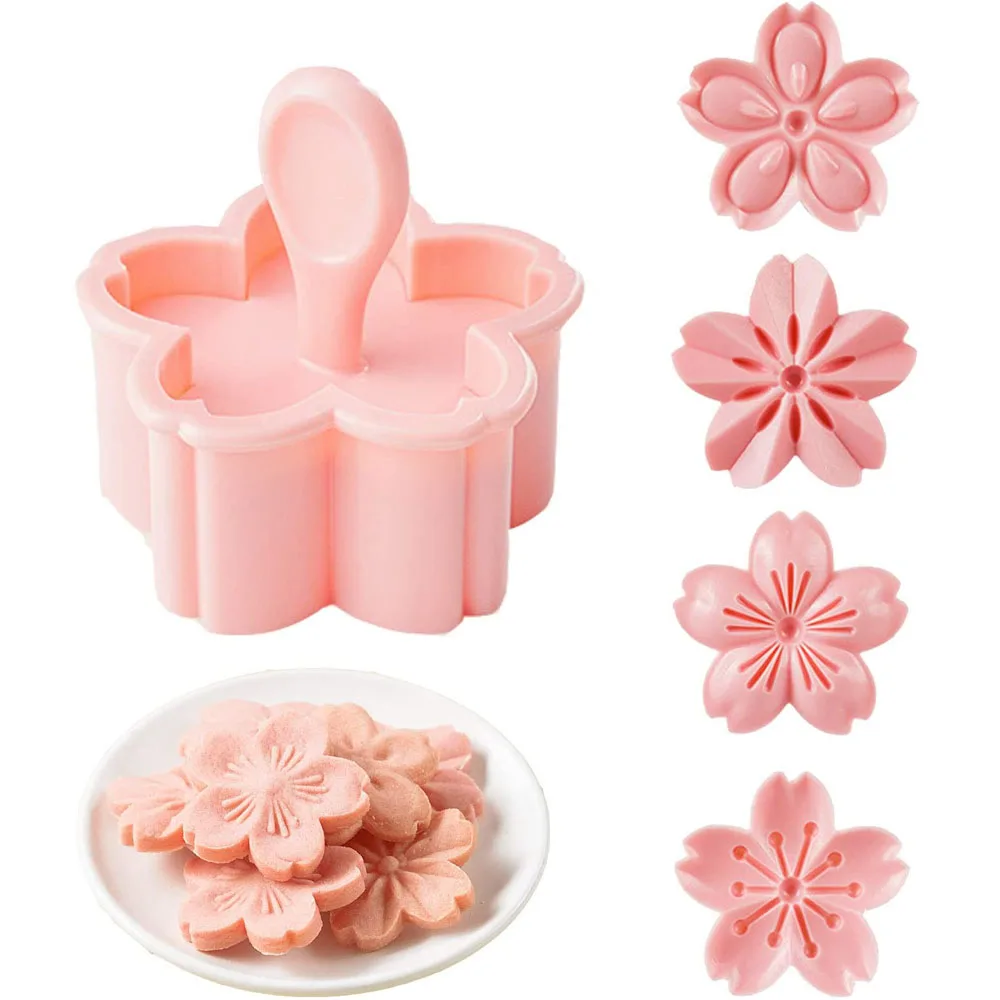 Cookie Stamp Biscuit Embosser Cherry Blossom Mold Press Cutter Cake Decorating Tool Fondant Chocolate Bakery Pastry Accessories