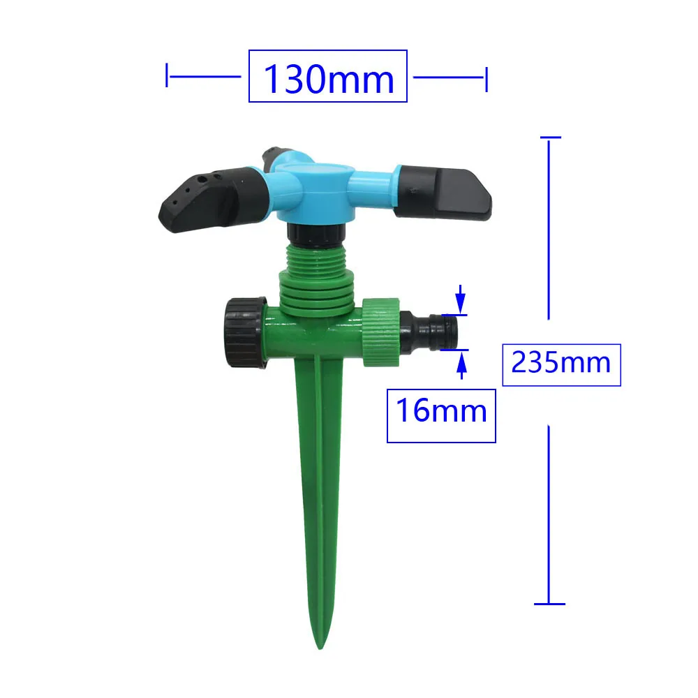 Zraszacze ogrodowe ze wsparciem automatyczne nawadnianie trawa trawnik 360 stopni obrotowy zraszacz wody 3 Arms dysze ogród Irrigatio