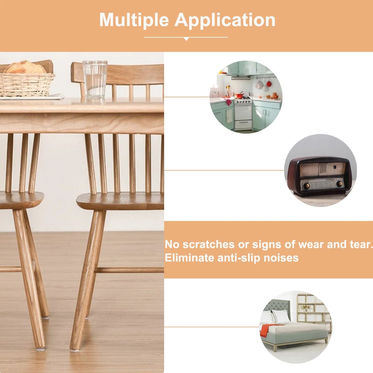 Areyourshop Self Adhesive Felt Furniture Pads Protects Floor Surface Anti Skid Scratch Tabs Home Appliance