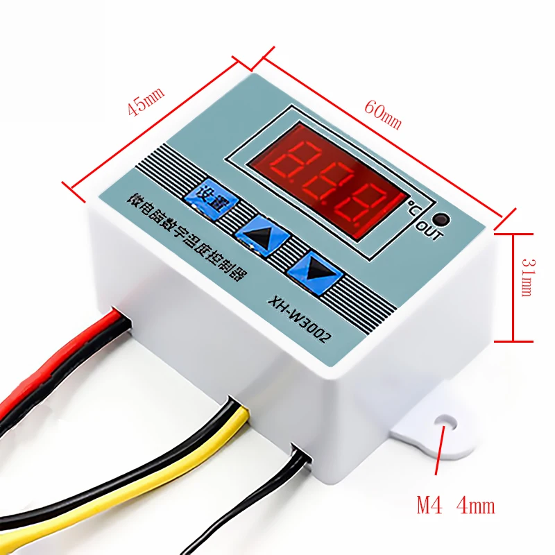 XH W3002 LED termostato digitale regolatore di temperatura DC 12V DC 24V AC 110V-220V NTC sensore Therm interruttore di controllo relè Out