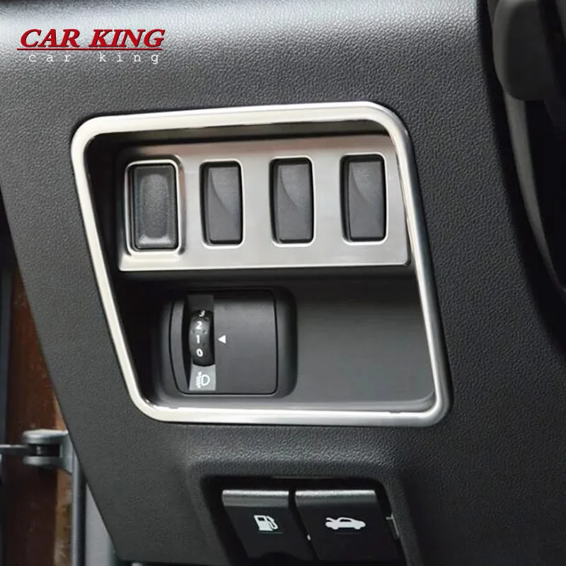 For Renault Koleos 2017 2018 Car Styling Accessories Stainless steel Car Headlamps Adjustment Switch button panel Cover Trim