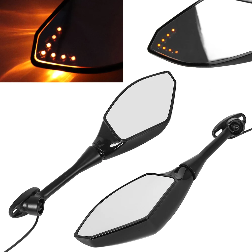 Motorcycle LED Turn Signals Rearview Sport Bike Mirrors for For Honda CBR 600 900 1000 RR CBR300R CBR500R CBR250R