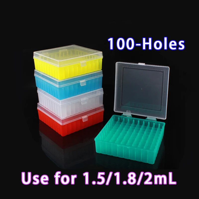 Plastic Square Laboratory Centrifuge Tube 1.5ml 1.8ml 2ml Cryotube Case Box With Connection Cover 100-Hole , 1 Piece