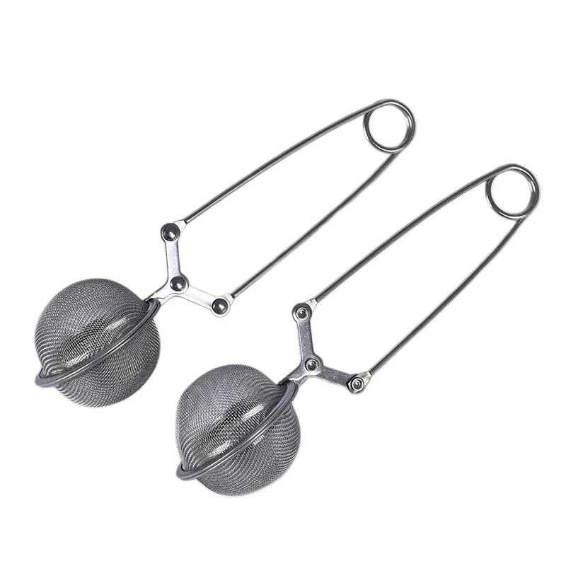 

1PC Tea Infuser Stainless Steel Sphere Mesh Tea Strainer Coffee Herb Spice Filter Diffuser Handle Tea Ball Multifunctional 15cm