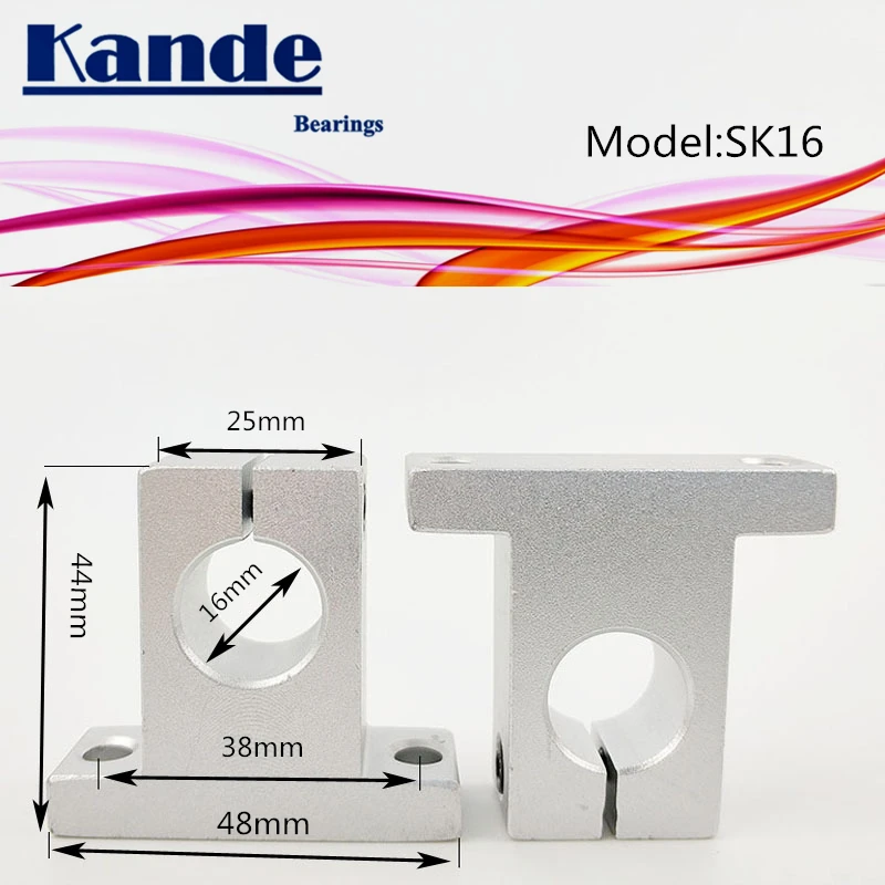 Kande 4pcs  SK16 16mm  linear shaft support for 3D printers sliding  SK16  16mm Bearings