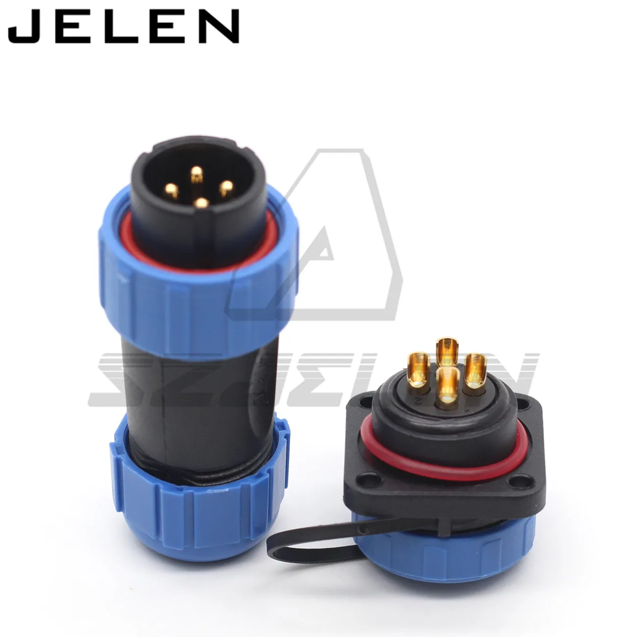 SP21 waterproof connector male and female with flange 4 hole IP68  2/3/4/5/6/7/8/9/10/12Pin