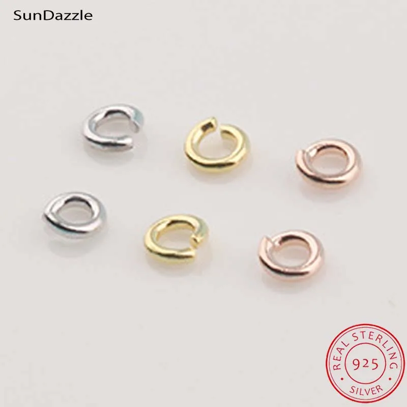 

Genuine Real Pure Solid 925 Sterling Silver Open Jump Rings Split Ring Rose Gold Connector Jewelry Making Findings