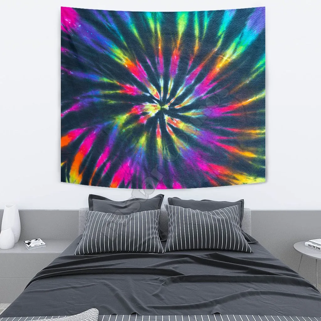 

COLORFUL NEON TIE DYE WALL TAPESTRY 3D Printed Tapestrying Rectangular Home Decor Wall Hanging