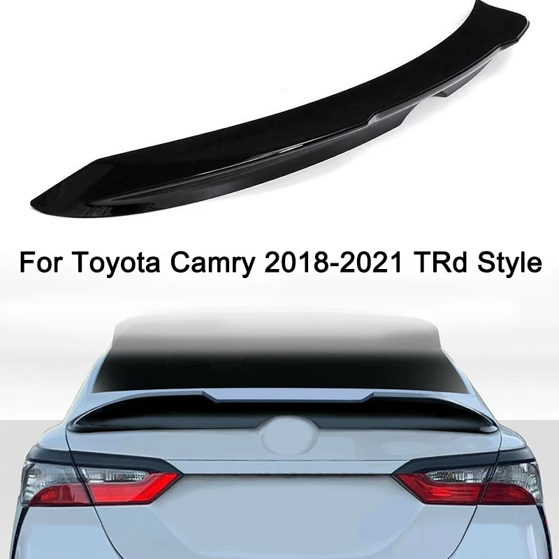 

Car Rear Trunk Boot Lip Spoiler Wing Lip For Toyota Camry 2018-2021 TRD Style Carbon Fiber Gloss Black Wing Spoiler