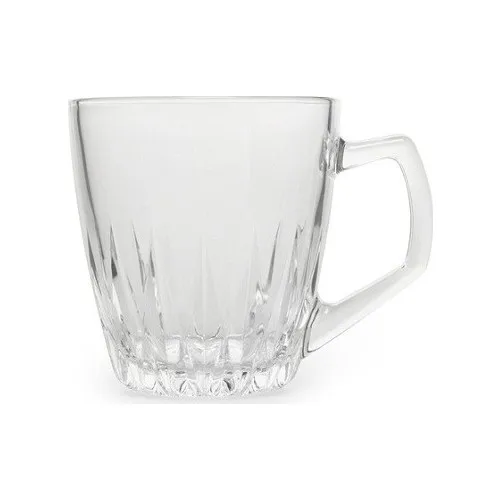 Sapphire Handle Tea Cup 250 cc 6 Pcs Glass Mug Ceramic Coffee Cup Mugs Women Water Soft Drink Beverage Cup Tea kitchen