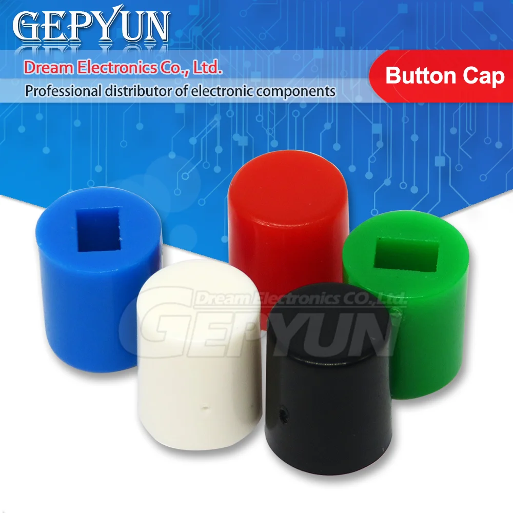 50PCS 5color Tactile Push Button Switch Cap Cover 67mm Applies to 5.8*5.8 7*7 8*8 8.5*8.5 Self-locking Switch Button Cap