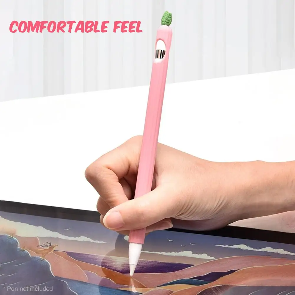 Cenoura Macia Silicone Para Apple Pencil 1 2 Caso Compatível Para iPad Tablet Touch Pen Stylus Capa Protetora Capa Casos